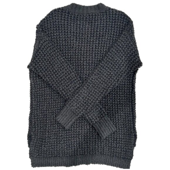 NWT Free People Whistle Thermal Button-Up Henley Sweater Comfy Black XS - Picture 5 of 13